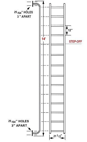 14' Side Step Dock Ladder