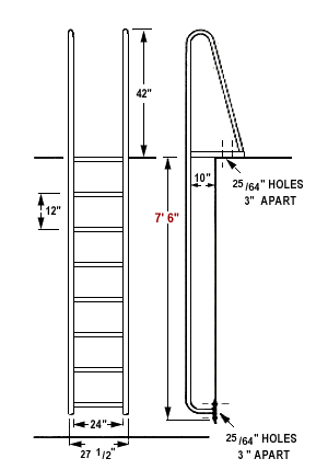 7' 6" Walk-Thru Dock Ladder