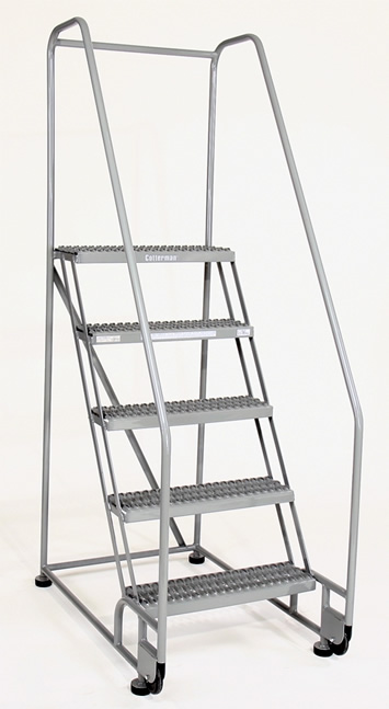 5 Grip Strut Steps with Single Top Step - Aluminum