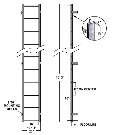 16' Steel Access Ladder
