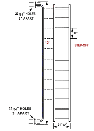 12' Side Step Dock Ladder