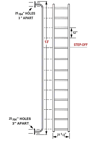13' Side Step Dock Ladder