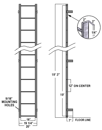 19' Steel Access Ladder