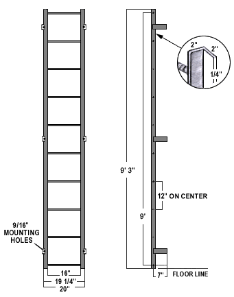 9' Steel Access Ladder