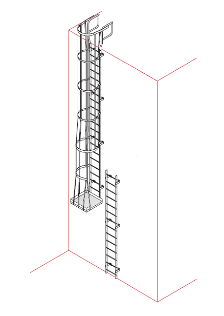 Access Ladder with integral Platform