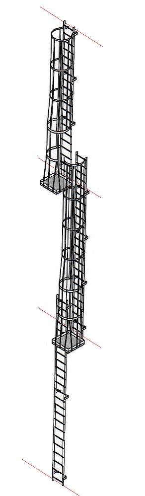 Access Ladders with Cross-Over