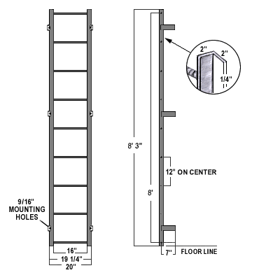 8' Steel Access Ladder